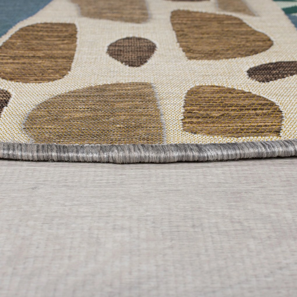 Flair Rugs, Kusový koberec Dauntless Eric Giraffe – na von aj na doma, 160x160 (priemer) kruh, viacfarebná, chodba / predsieň