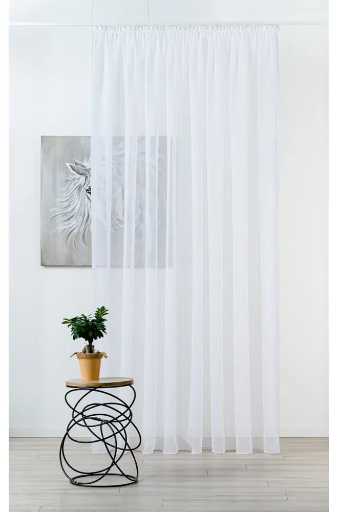 Biela voálová záclona 300x260 cm Crush – Mendola Fabrics