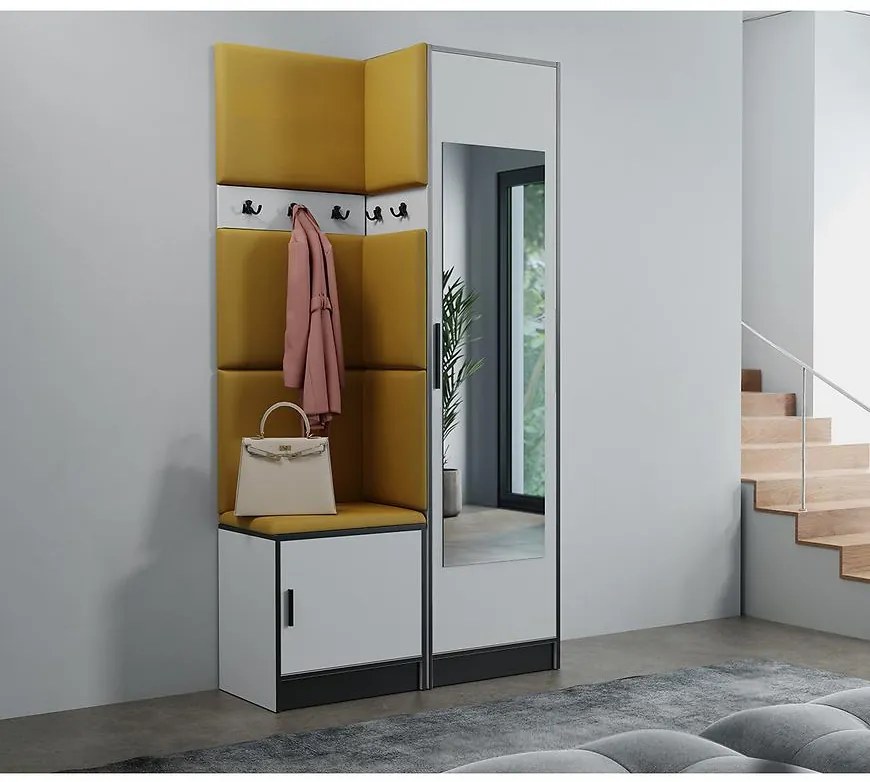 Predsieňový nábytok Roj 11 biely + Kronos 01 medová