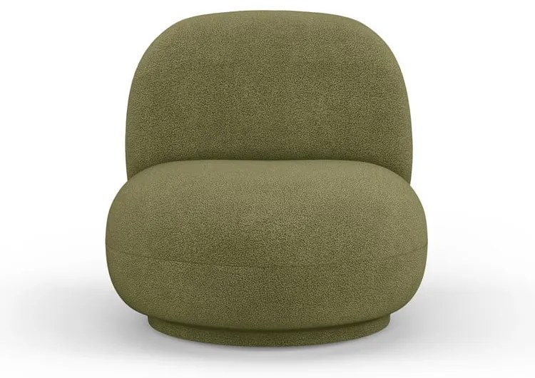 Zelené kreslo z textílie buklé Chuck – Micadoni Home