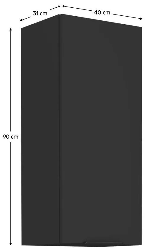 Horná kuchynská skrinka Sobera 40 G 90 1F (čierna) . Vlastná spoľahlivá doprava až k Vám domov. 1097012