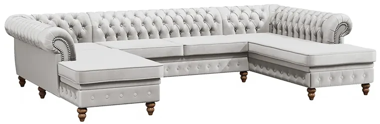 PROXIMA.store - Luxusná sedačka CHESTERFIELD LONG U FARBA NÔH: čierna, DRUH LÁTKY: TORRE - 17, FARBA OZDOBNÝCH ŠPENDLÍKOV: barok