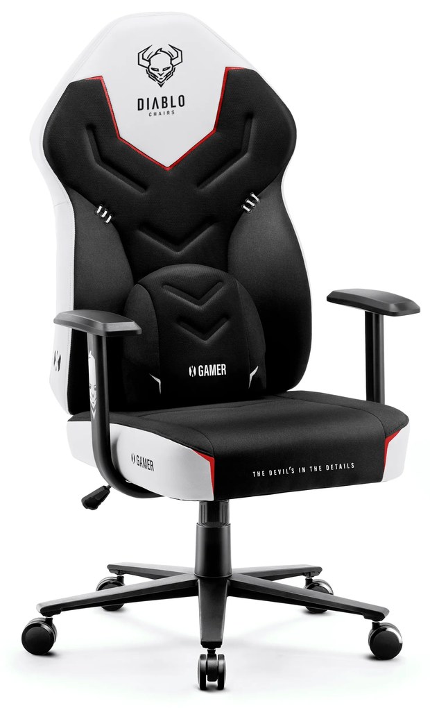 Herné kreslo Diablo X-Gamer 2.0 Normal Size: čierno-biele