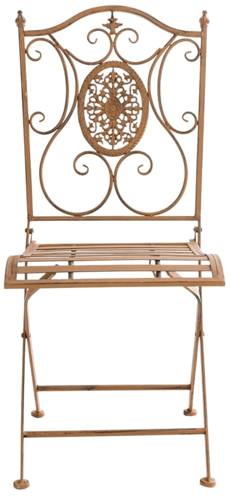 Kovová skladacia stolička Sibell (SET 2 ks) - Hnedá antik