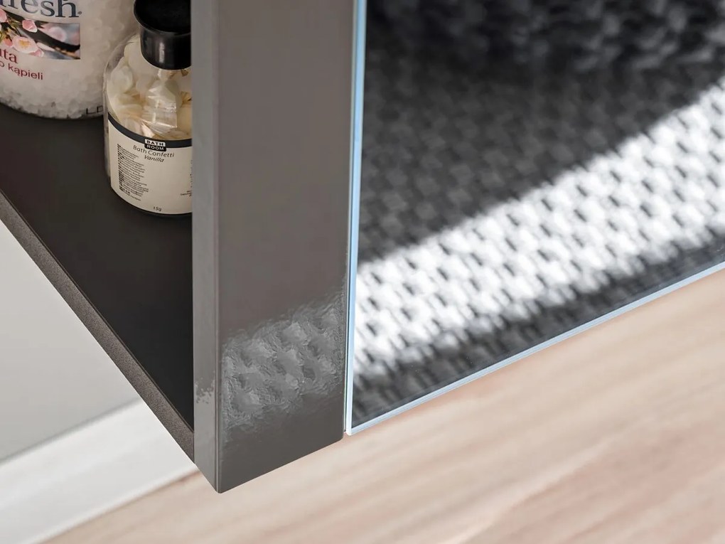 Závěsná koupelnová skříňka se zrcadlem Twist 802 1D grafit