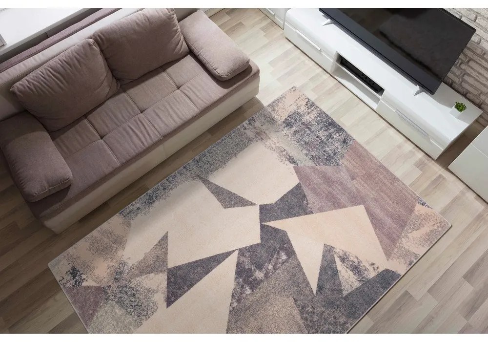 Ružovo-béžový vlnený koberec 240x340 cm Braque alabaster – Agnella