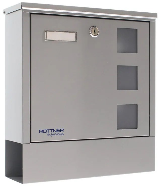 Poštová schránka LAGO, 330 x 305 x 97 mm, strieborná