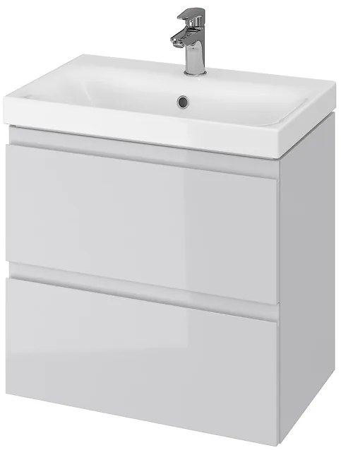 Cersanit - SET skrinka + umývadlo, šedý lesk, Moduo Slim 60, S801-226-DSM