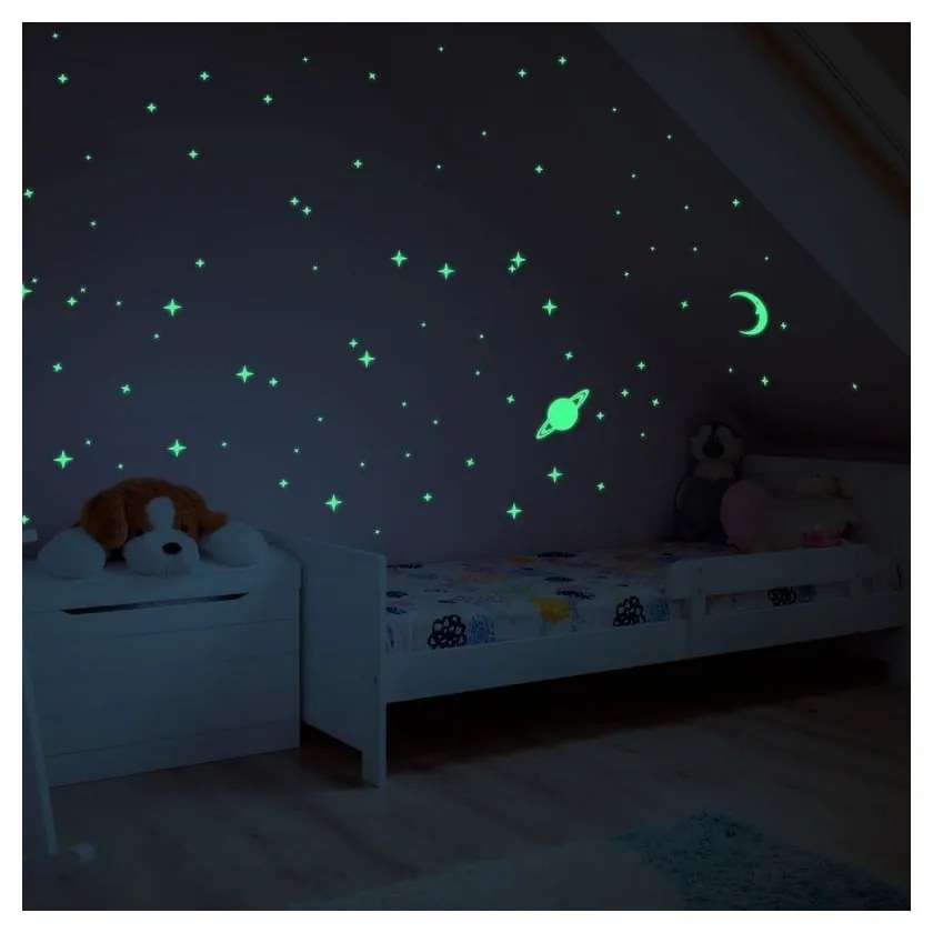 Svietiace samolepky na stenu Ambiance Moon and Planets