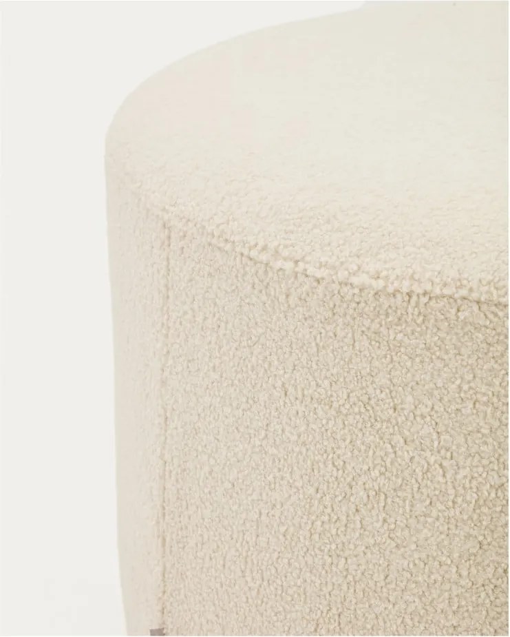 Krémový taburet z textílie buklé Kaeli – Kave Home