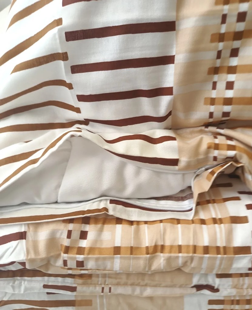 Obliečky bavlnené Miranda Brown 200x140cm+90x70cm TiaHome