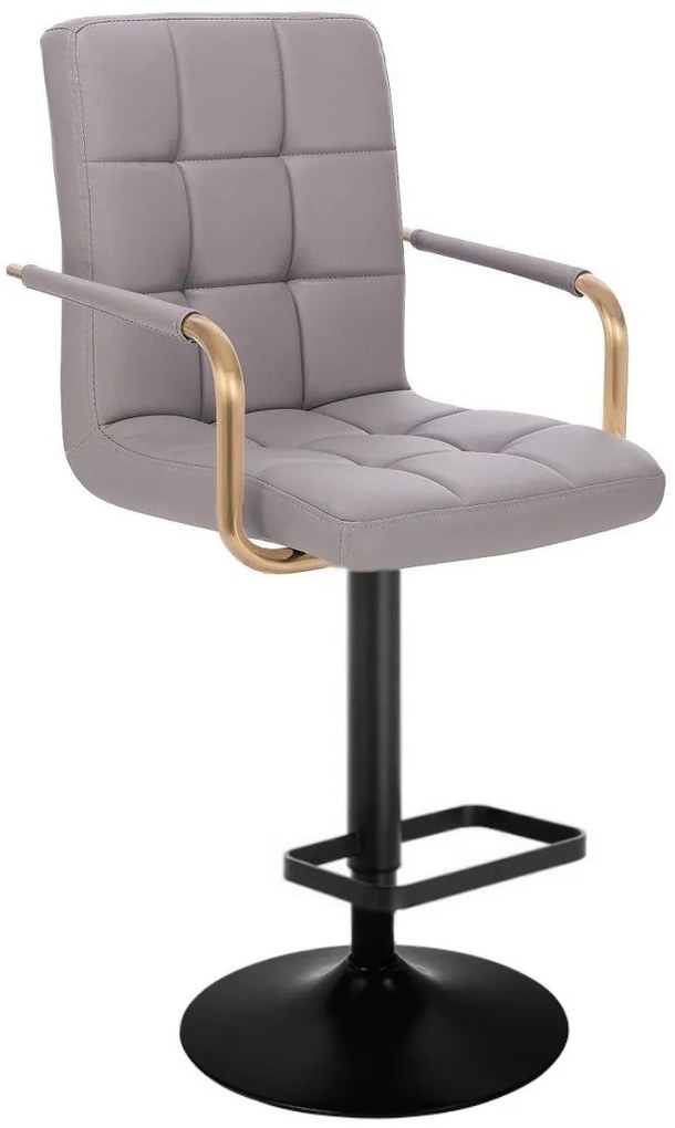 LuxuryForm DESIGN Barová stolička VERONA GOLD na čiernom tanieri - šedá