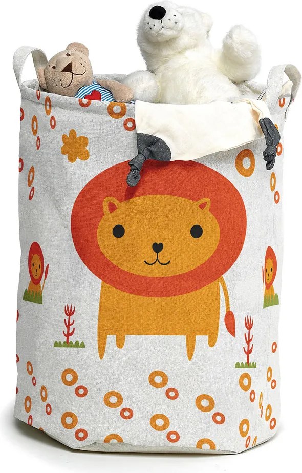 Domopak Detský textilný košík na hračky oválny Lev