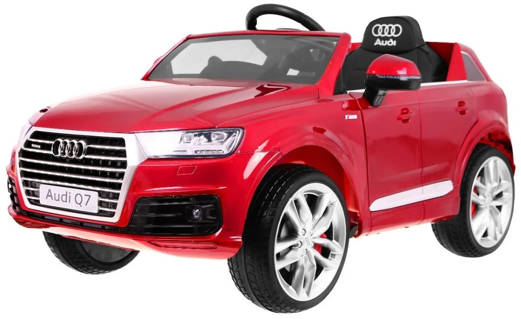 RAMIZ ELEKTRICKÉ AUTÍČKO AUDI Q7 S-LINE - LAKOVANÉ - ČERVENÉ MOTOR 2x35W - BATÉRIA 12V7Ah - 2022