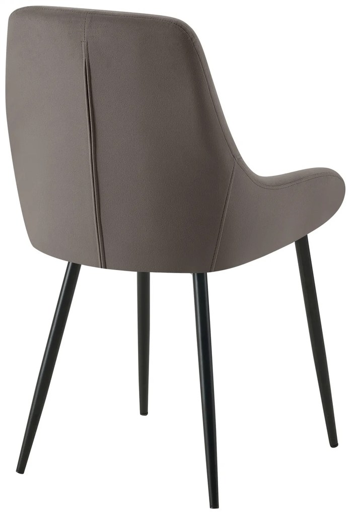 Jedálenská stolička Elmira - zamat, čierny rám - Antracit