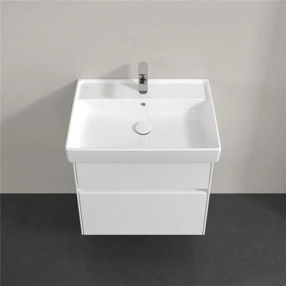 VILLEROY &amp; BOCH Collaro závesná skrinka pod umývadlo, 2 zásuvky, s LED osvetlením, 604 x 444 x 546 mm, White Matt, C009B0MS