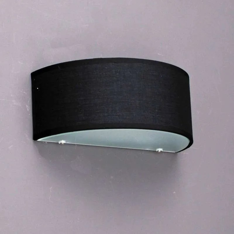 Rustikálna nástenná lampa polkruhová čierna - Drum
