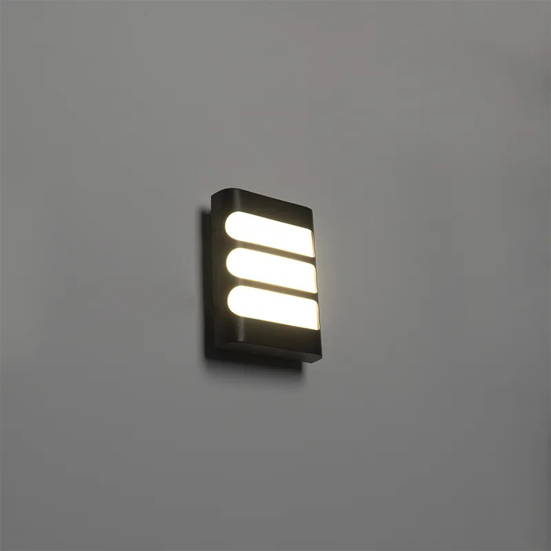 Moderná nástenná lampa čierna vrátane LED IP44 - Gaev