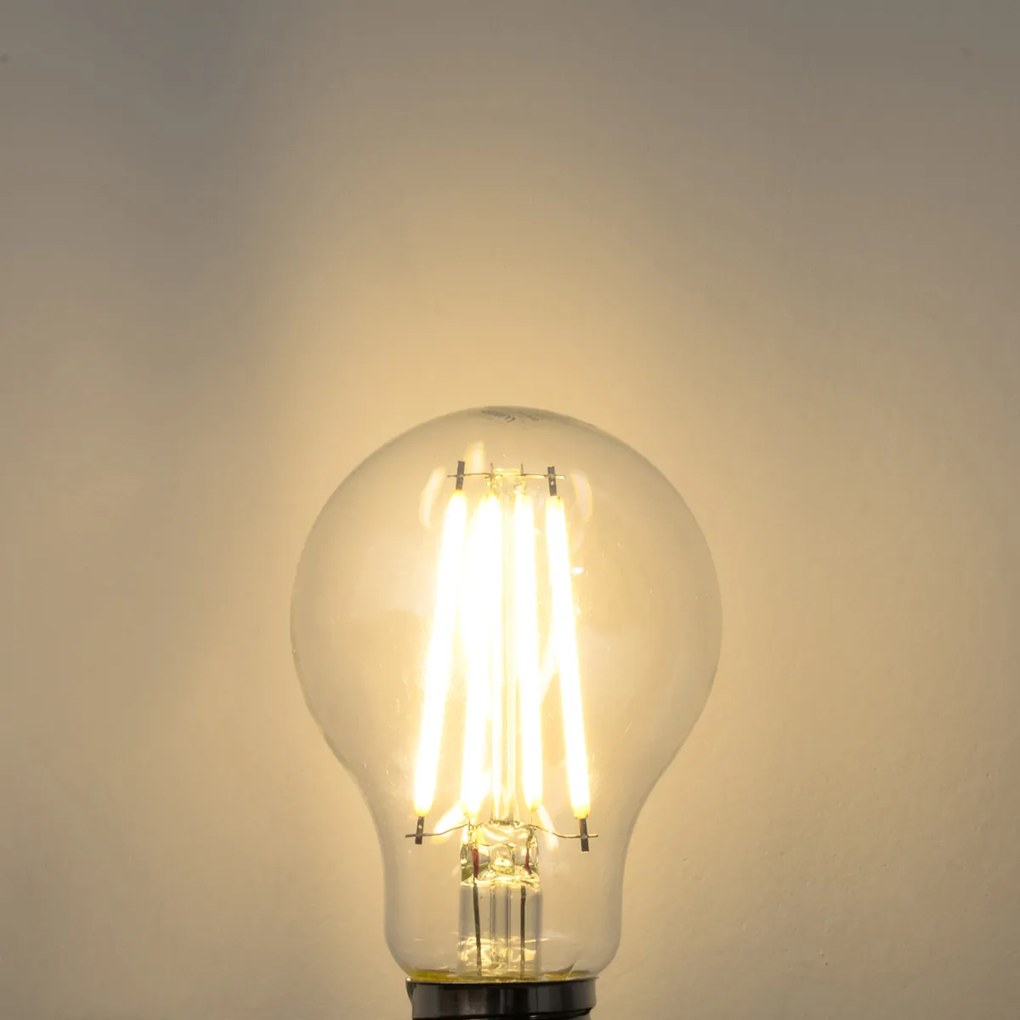 Sada 5 stmievateľných LED žiaroviek E27 A60 čírych 7,2W 1521lm 3000K