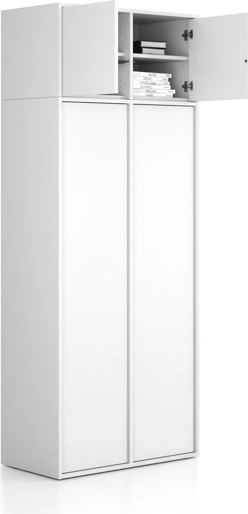 Nadstavba pre skrine FRAME, 2x dvere, 872 x 450 x 427 mm, PUSH-lock, biela