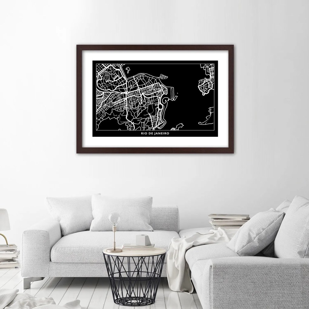 Gario Plagát Plán mesta Rio de Janeiro Farba rámu: Bez rámu, Rozmery: 30 x 20 cm