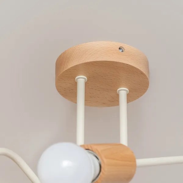 Prisadený luster OXFORD 2xE27/15W/230V borovica/krémová