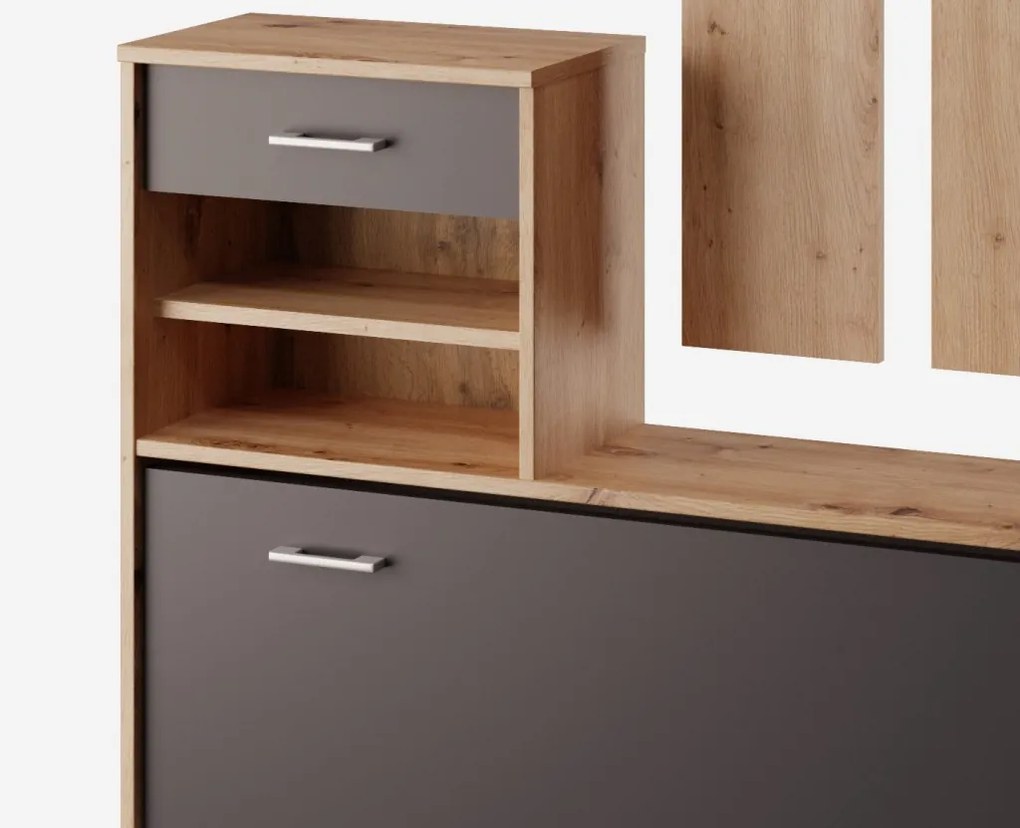 Predsieňová stena Vincent, dub artisan/antracit