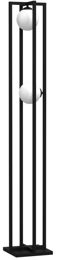 Stojacia lampa Diego, 2x biele sklenené tienidlo, b