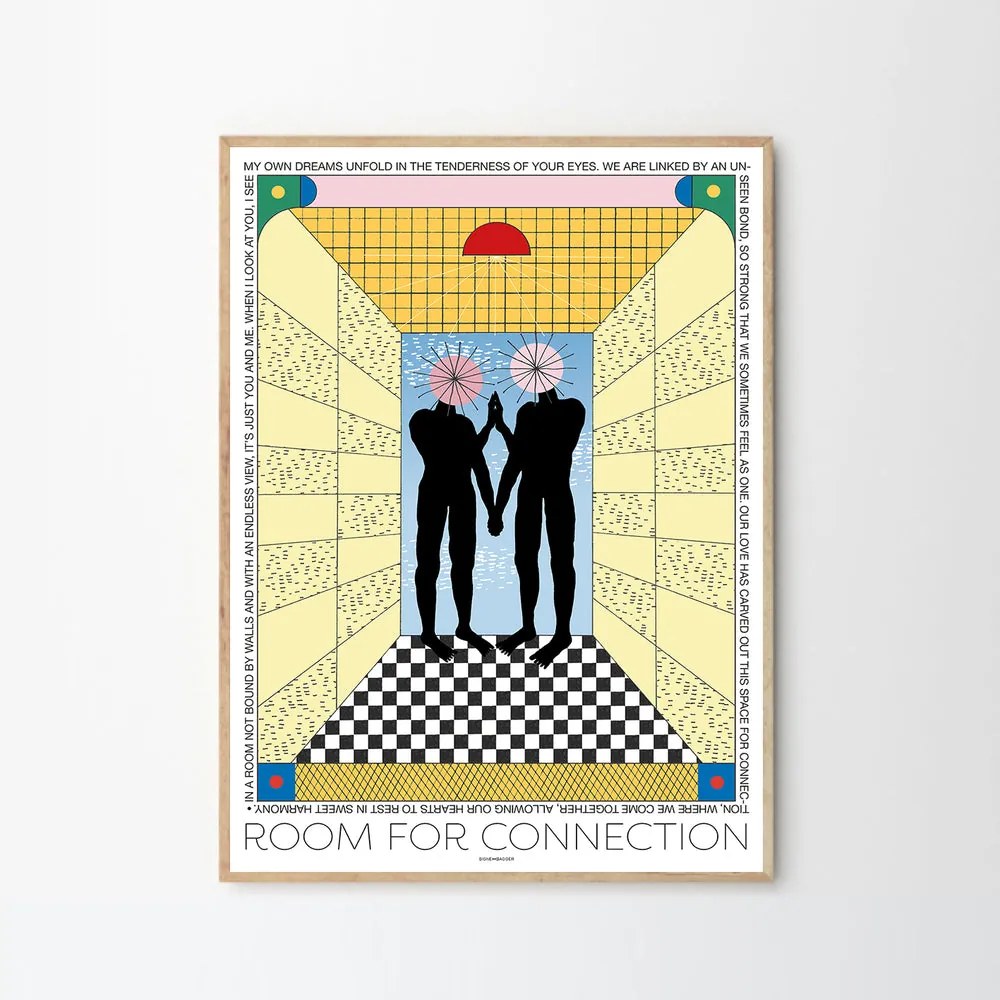 Moikka Plagát Room for Connection by Signe Bagger 30x40 cm