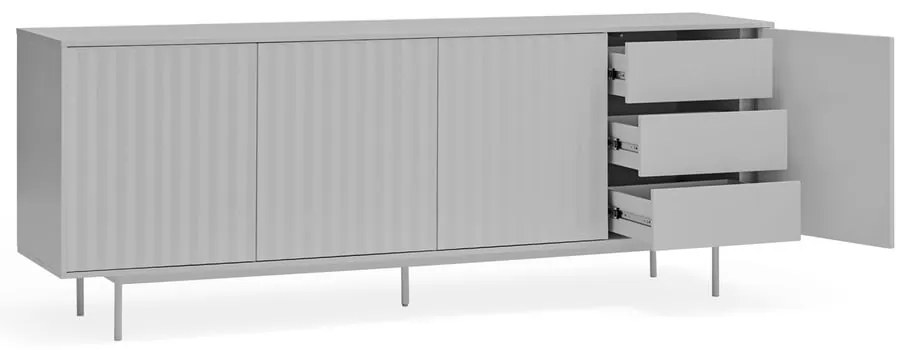 Sivá nízka komoda 211x80 cm Sierra – Teulat