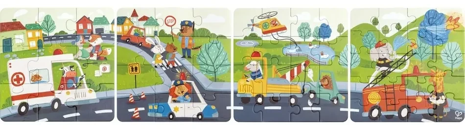 Hape Puzzle - Záchranné vozidlá