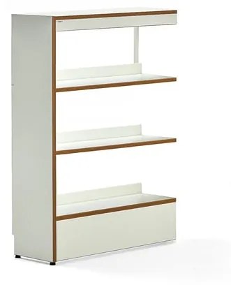 Knižnica STORY, prídavná sekcia, jednostranná, 1280x898x305 mm, 3 police, biela