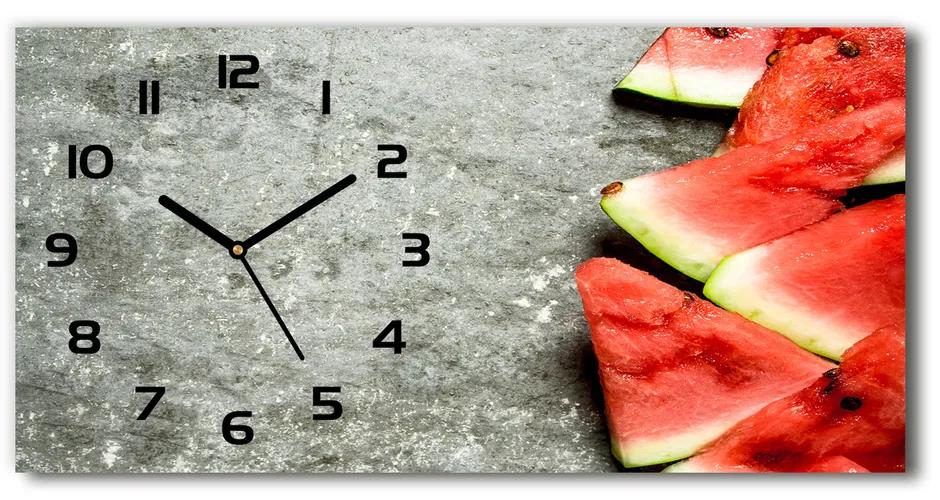 Vodorovné Sklenené hodiny na stenu Nakrájaný melón pl_zsp_60x30_f_120965780
