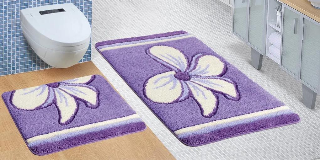 Kúpeľňová SADA ULTRA Kvet fialový 60x100+60x50cm