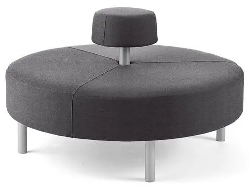 Otoman DOT okrúhly, Ø 1300 mm, látka Medley, tmavošedá