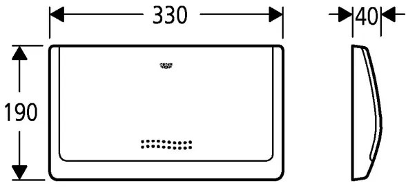 GROHE 37053SH0 - Splachovacie tlačidlo CLASSIC 330 × 190 mm biela