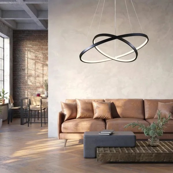 LED Luster na lanku LEA LED/35W/230V 4000K pr. 60 cm čierna