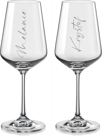 Poháre na víno k výročiu Calligraphy style 2 ks