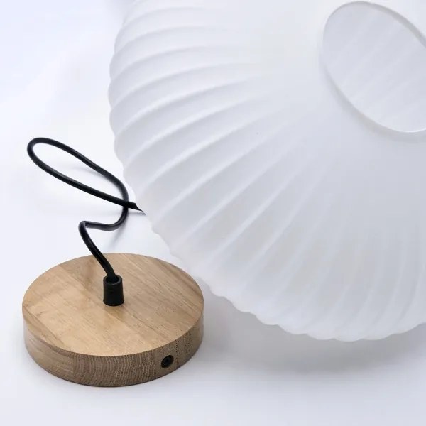 Luster na lanku HARMONY 1xE27/15W/230V pr. 30 cm biela/dub