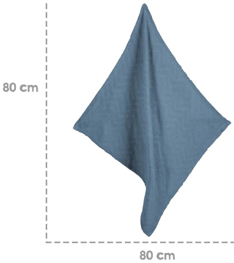 Modrá pletená detská deka z Bio bavlny 80x80 cm Seashells – Roba