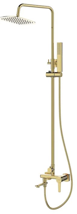 Invena Glamour Trend, páková vaňová-sprchová sada so sprchovým stĺpom, zlatá lesklá, INV-AU-05-B09-V