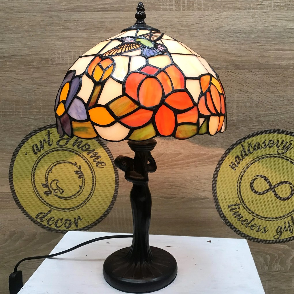 Stolná lampa Tiffany KOLIBRÍK 25*40