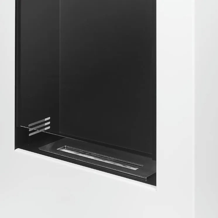 Biely stojaci biokrb Modern so sklom