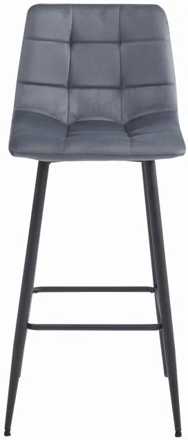 Set dvoch barových stoličiek ARCETO zamatové tmavosivé (čierne nohy) 2 ks