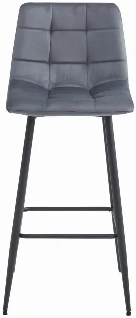 Set dvoch barových stoličiek ARCETO zamatové tmavosivé (čierne nohy) 2 ks