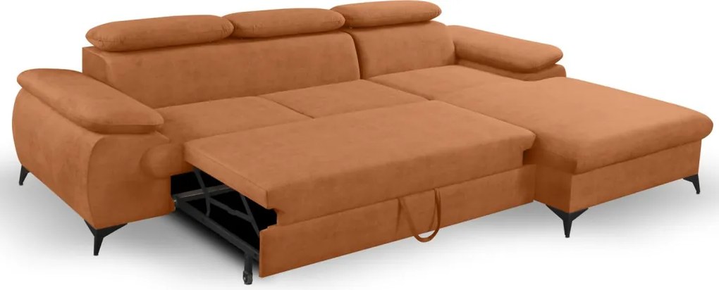 Rohová sedacia súprava Scala, hrdzavá látka, pravý roh