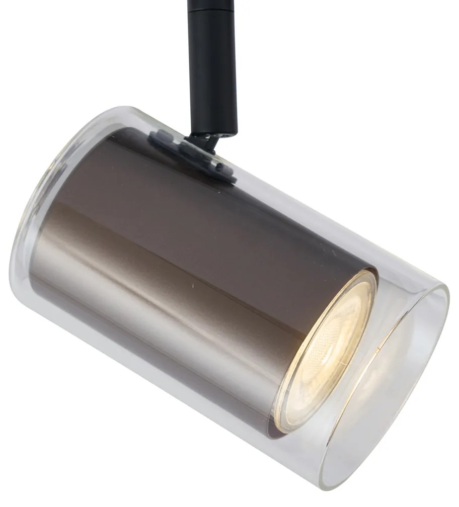 Moderný reflektor tmavý bronz s čírym sklom pre koľajnicový systém 1-fázový - Iconic Lloyd