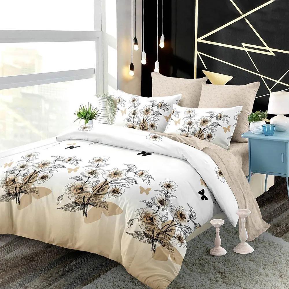 Bavlnené posteľné obliečky 7-dielne motýľ T225