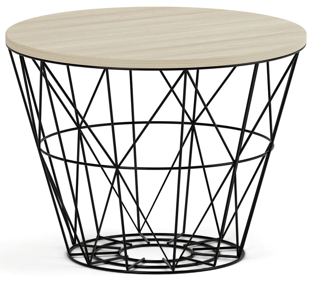 Okrúhly konferenčný stolík STILO, priemer 60 cm, dub prírodný