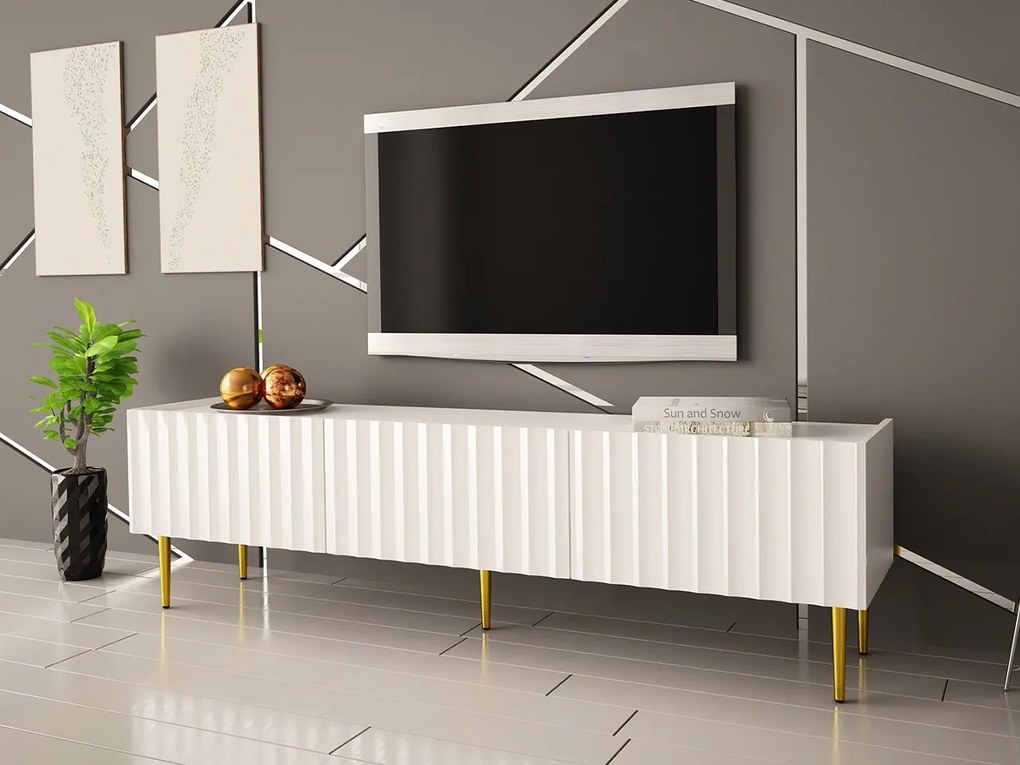 TV stolík 180 Brimono, Farby: čierna / čierny lesk